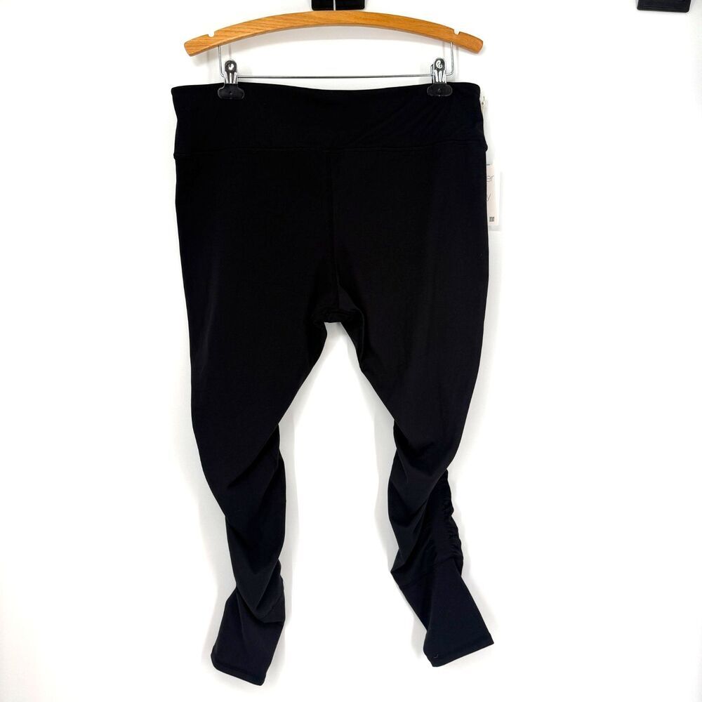 Sweetflexx Resistance Band Cropped Leggings Black Workout Training Size 18 NWT